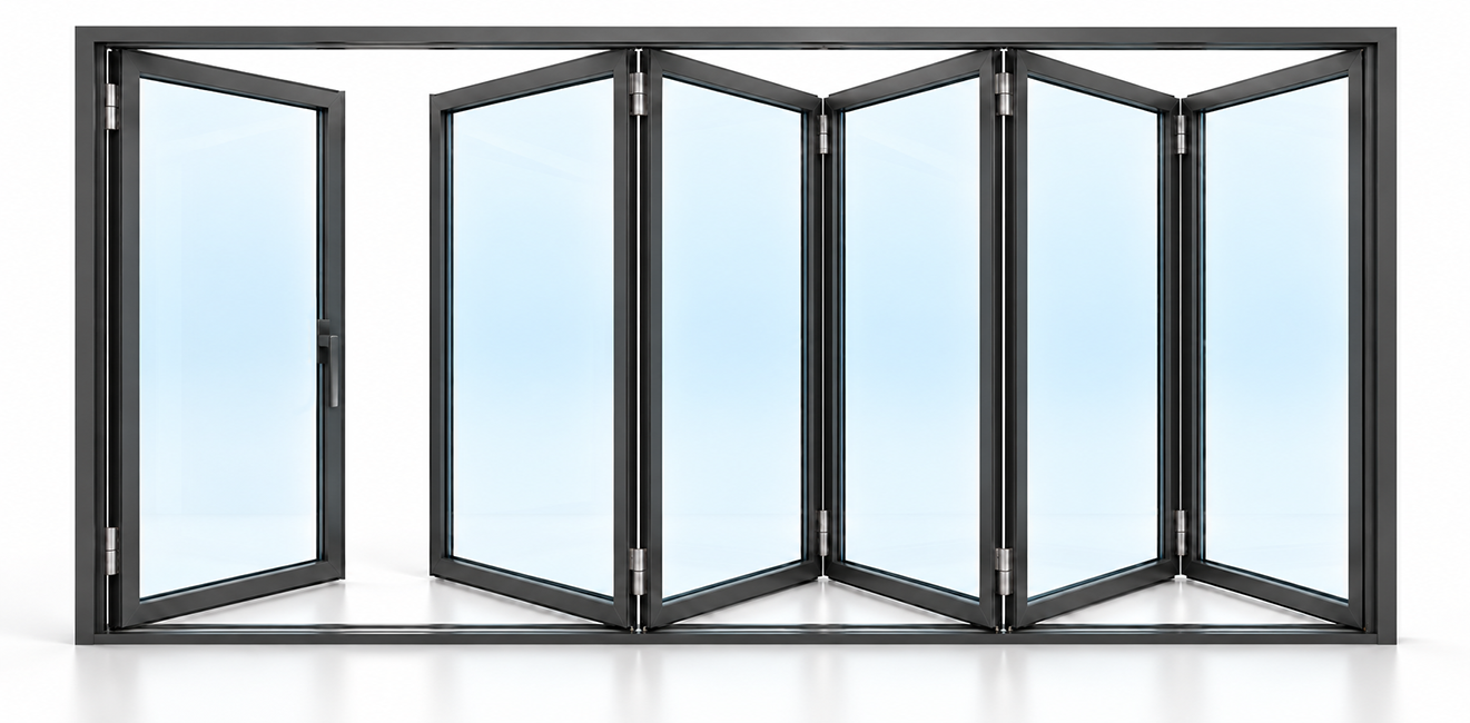 6-1-5 Bi - Folding Door ,5 Doors Right 1 Swing Door Left