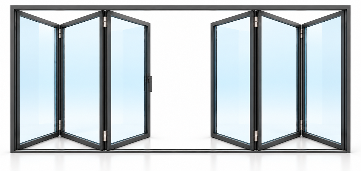 6-3-3 Bi - Folding Door ,3 Doors Left 3 Doors Right (French door access)